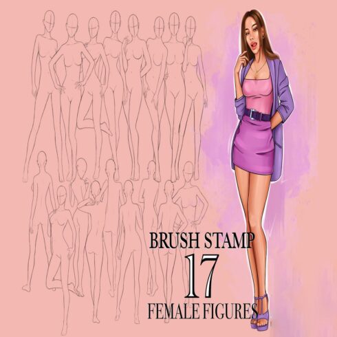 Procreate figure stamps, Girl Procreate stamps cover image.
