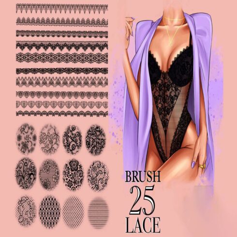 Procreate lace texture brushes, Procreate Fabric cover image.