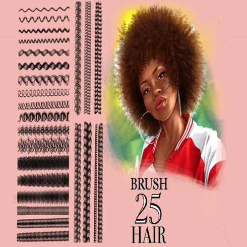 procreate brush afro curly hair and pigtailsjpg cover image.