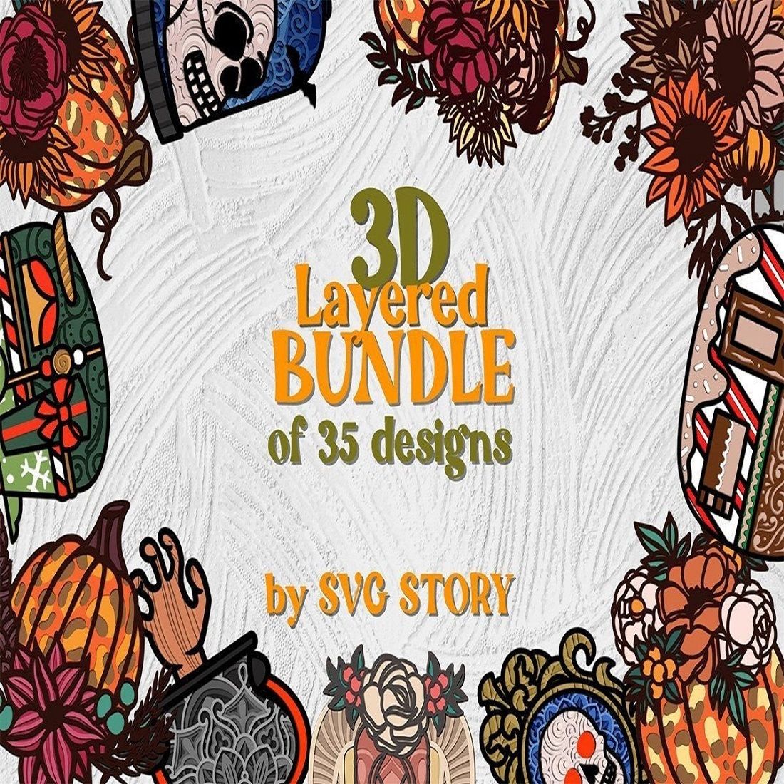 3D Layered Bundle of 35 Designs preview image.