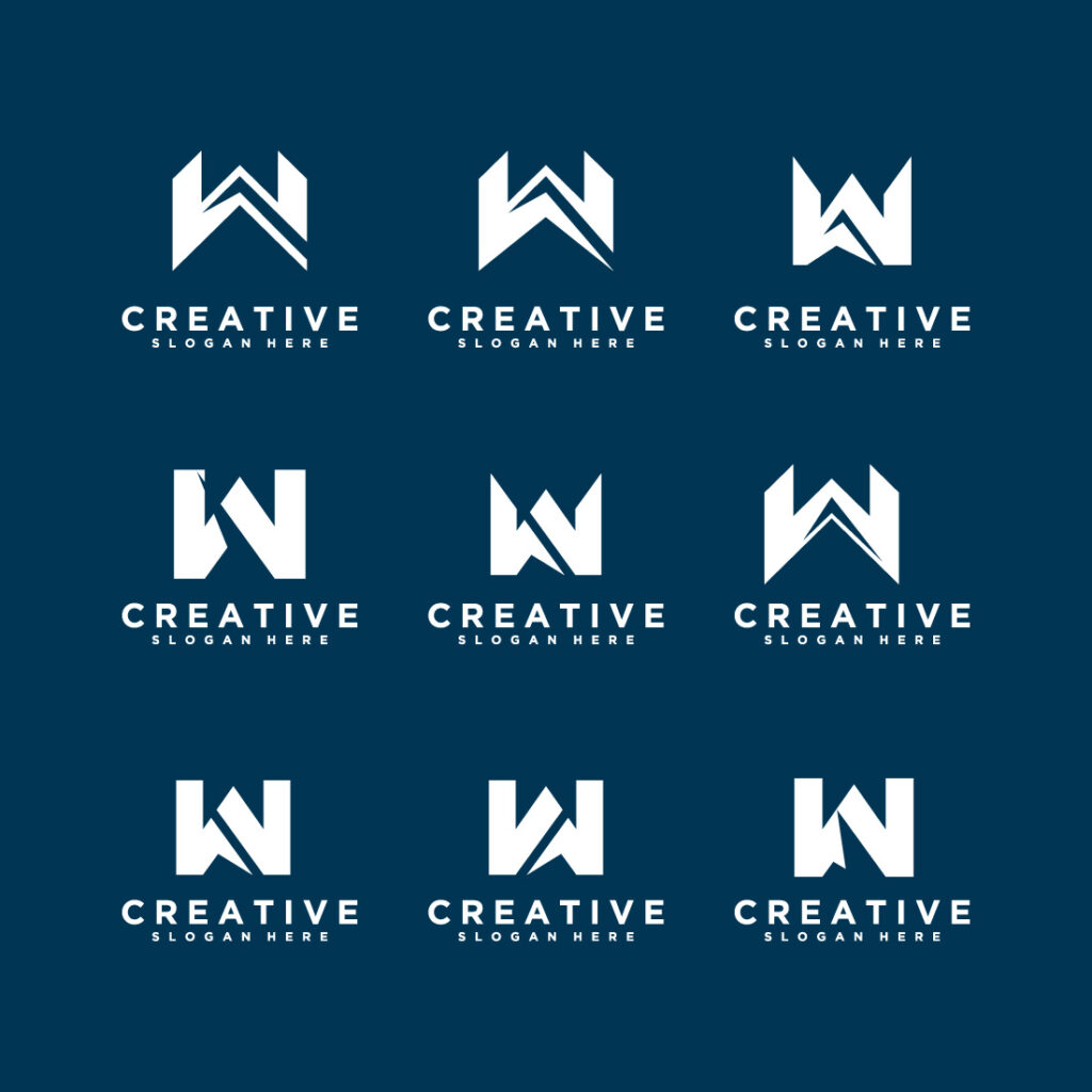 set of letter w design template - MasterBundles