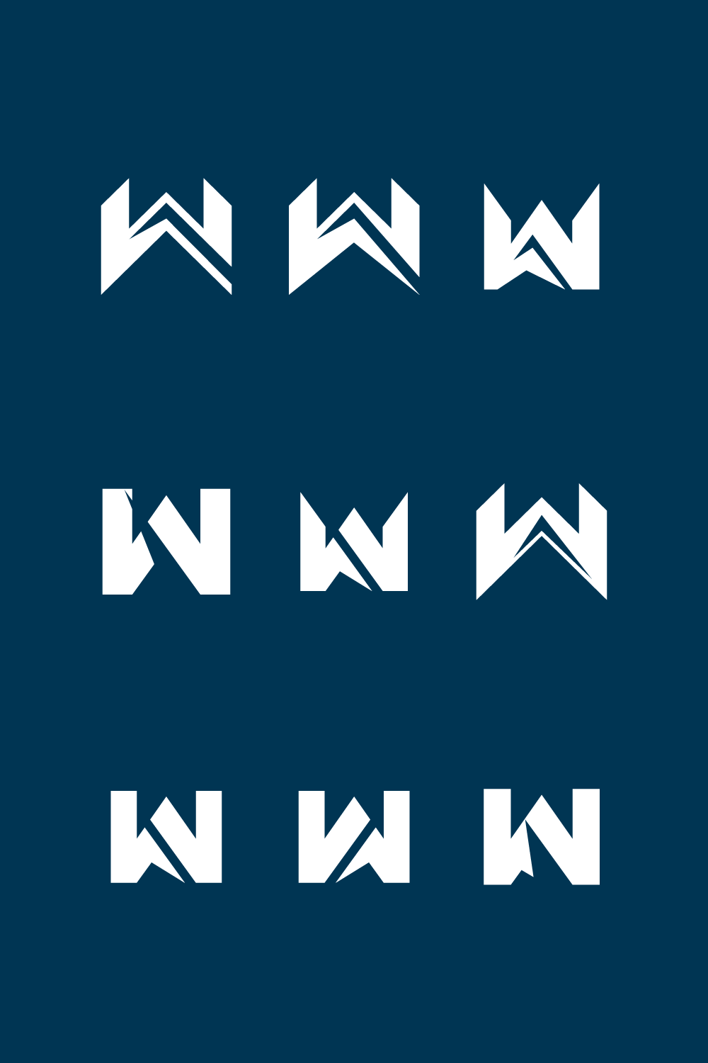 set of letter w design template pinterest preview image.