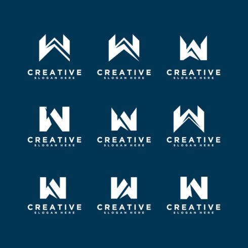 set of letter w design template cover image.