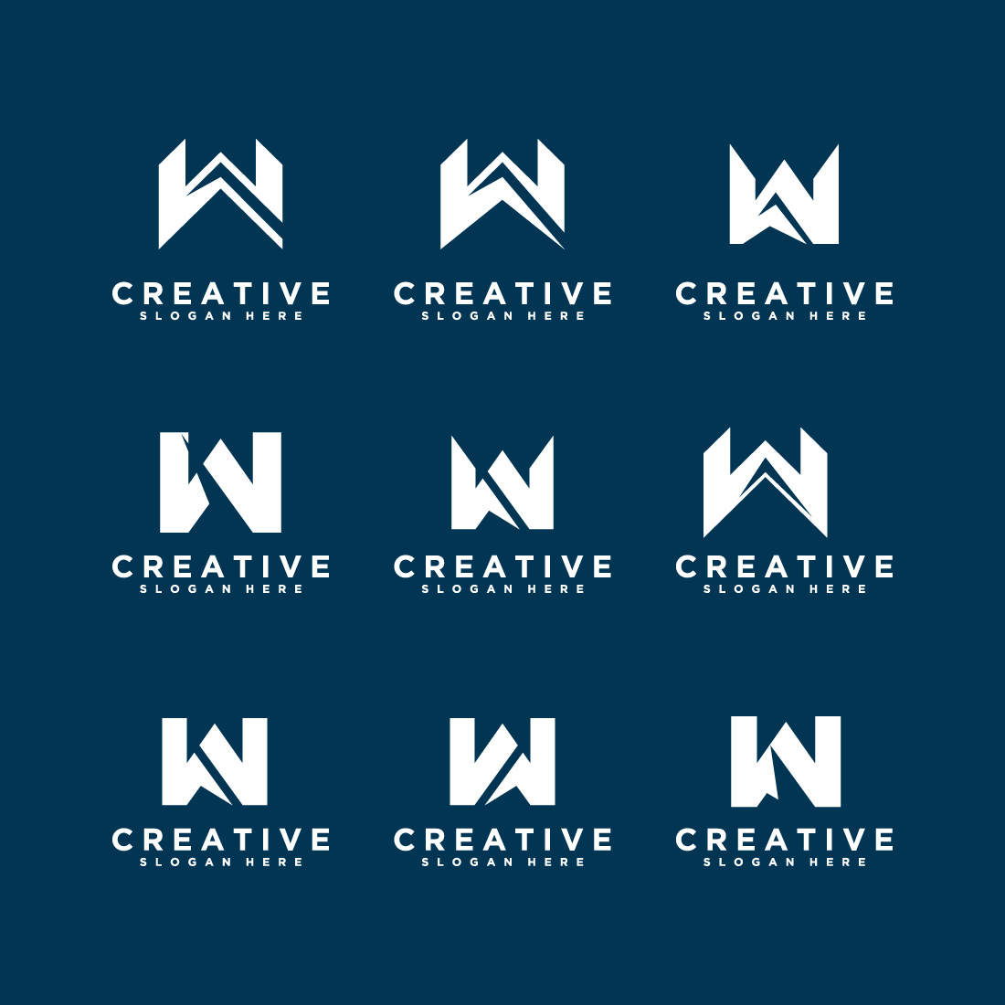 set of letter w design template cover image.