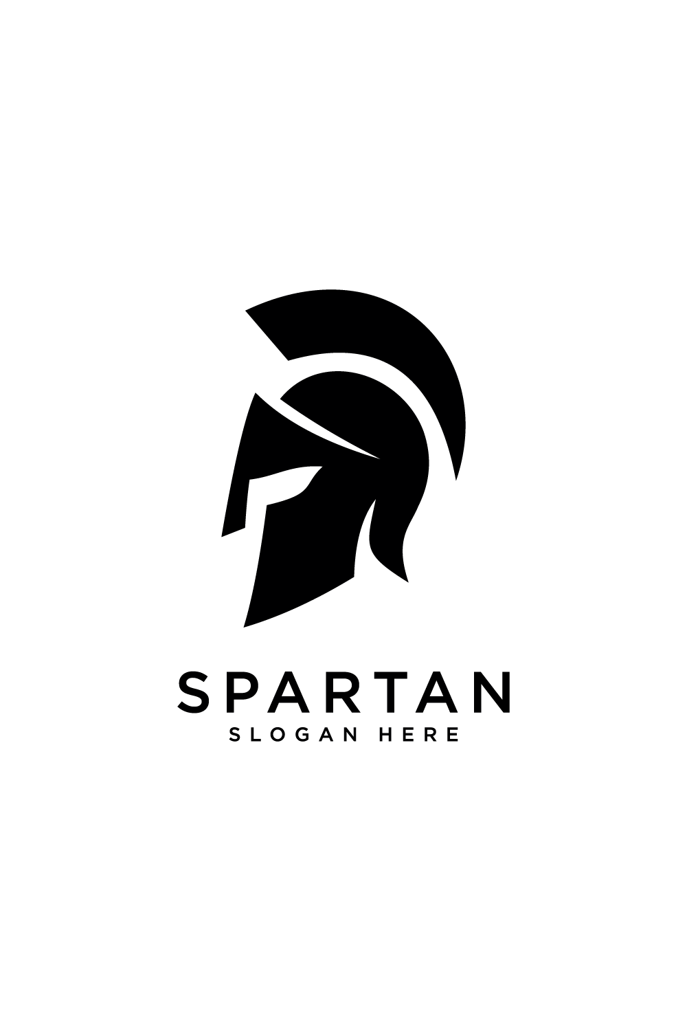 Spartan Helmet Vector Illustration – Ancient Warrior Logo Design pinterest preview image.