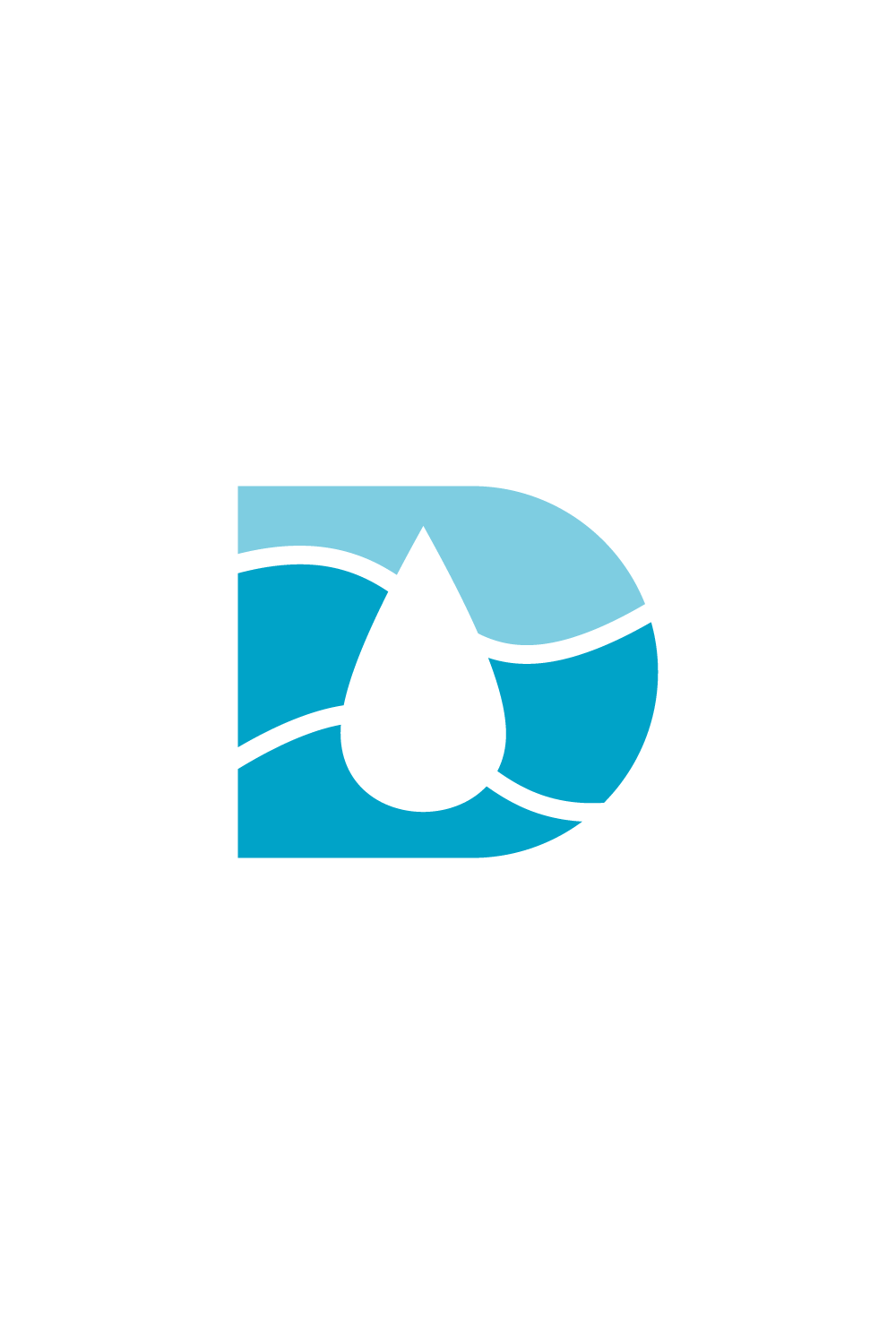 Letter D Water Drop vector Design pinterest preview image.