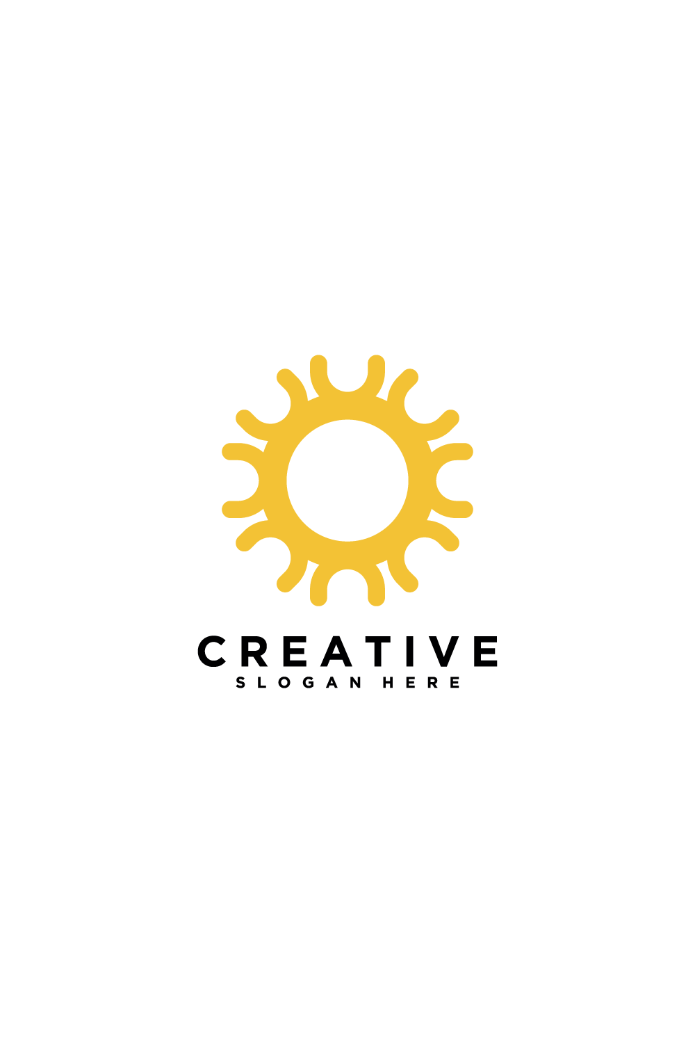 Minimalist Sun Icon Vector – Summer, Warmth, Energy, Weather, Brightness Symbol pinterest preview image.