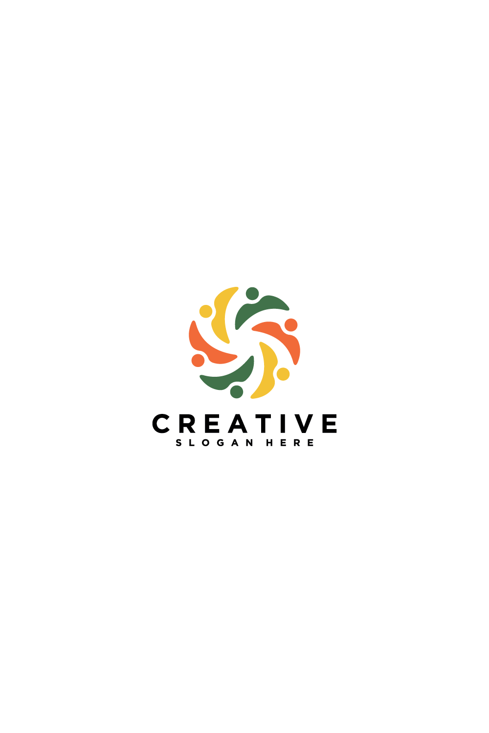 Diverse Community People Logo – Global Teamwork, Unity, Social & Charity Group Icon pinterest preview image.