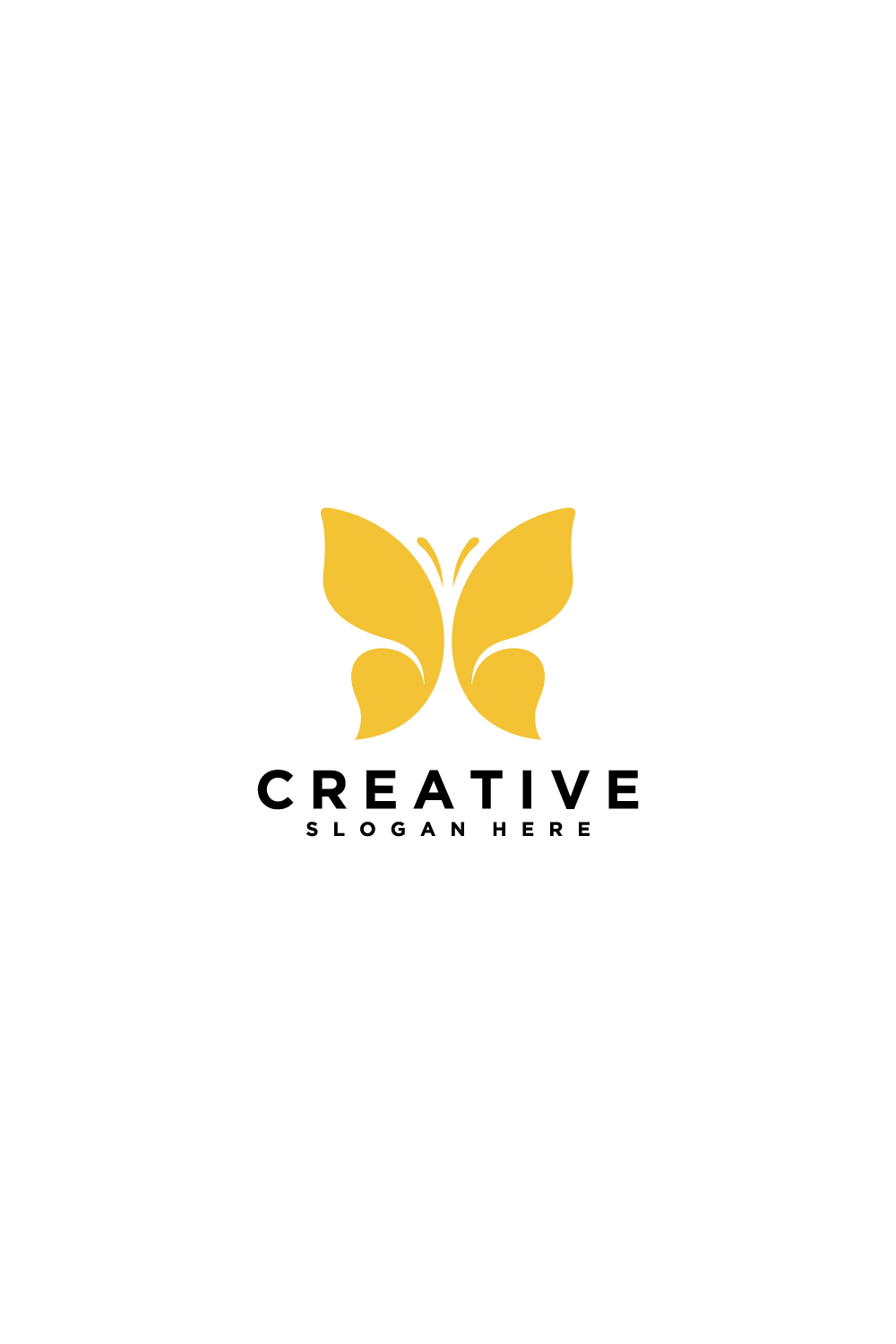 Elegant Butterfly Icon Vector – Nature, Beauty, Transformation, Wellness & Feminine Symbol pinterest preview image.