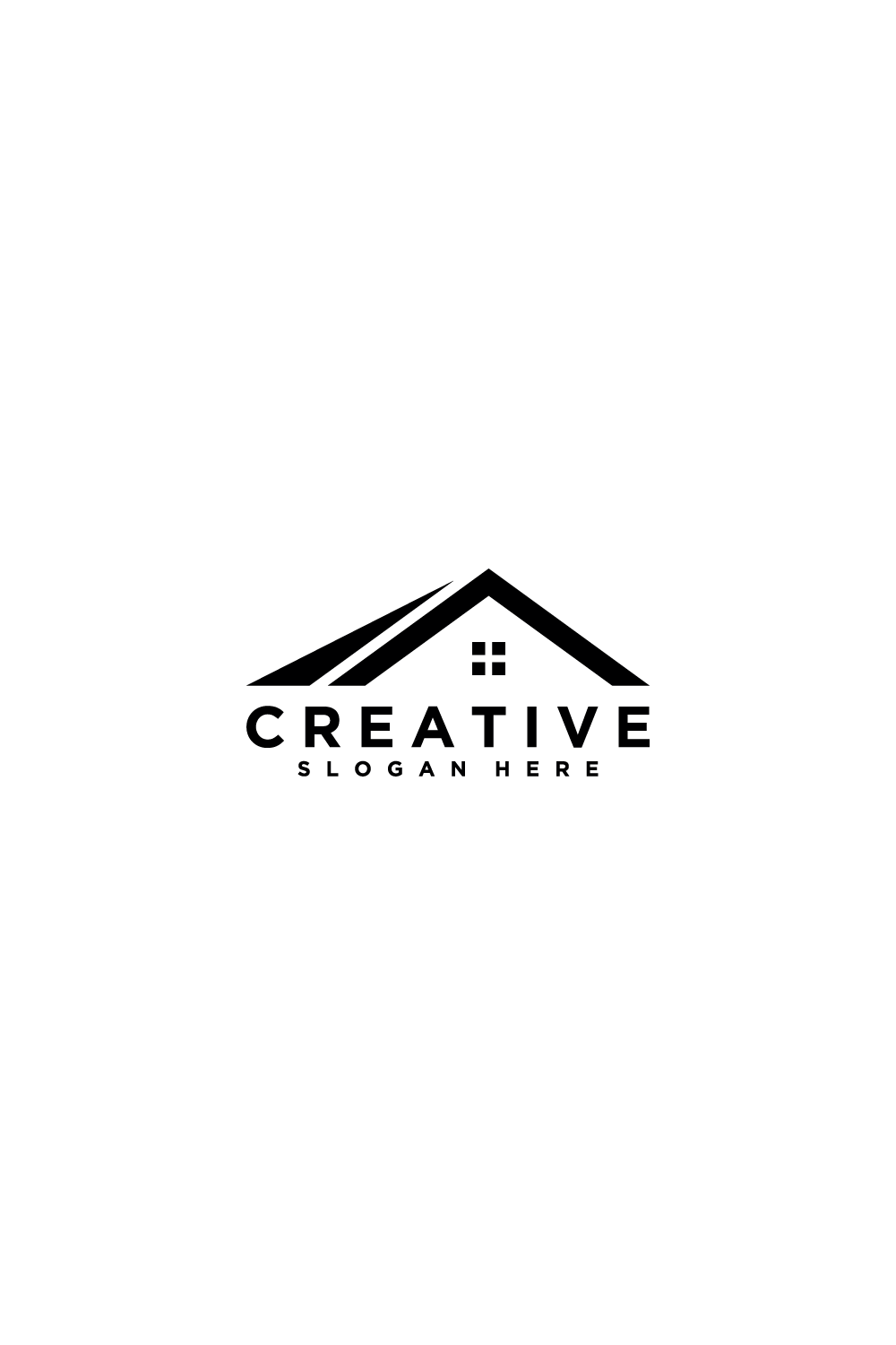 Modern House Roof Logo – Real Estate, Home, Construction & Property Company Icon pinterest preview image.