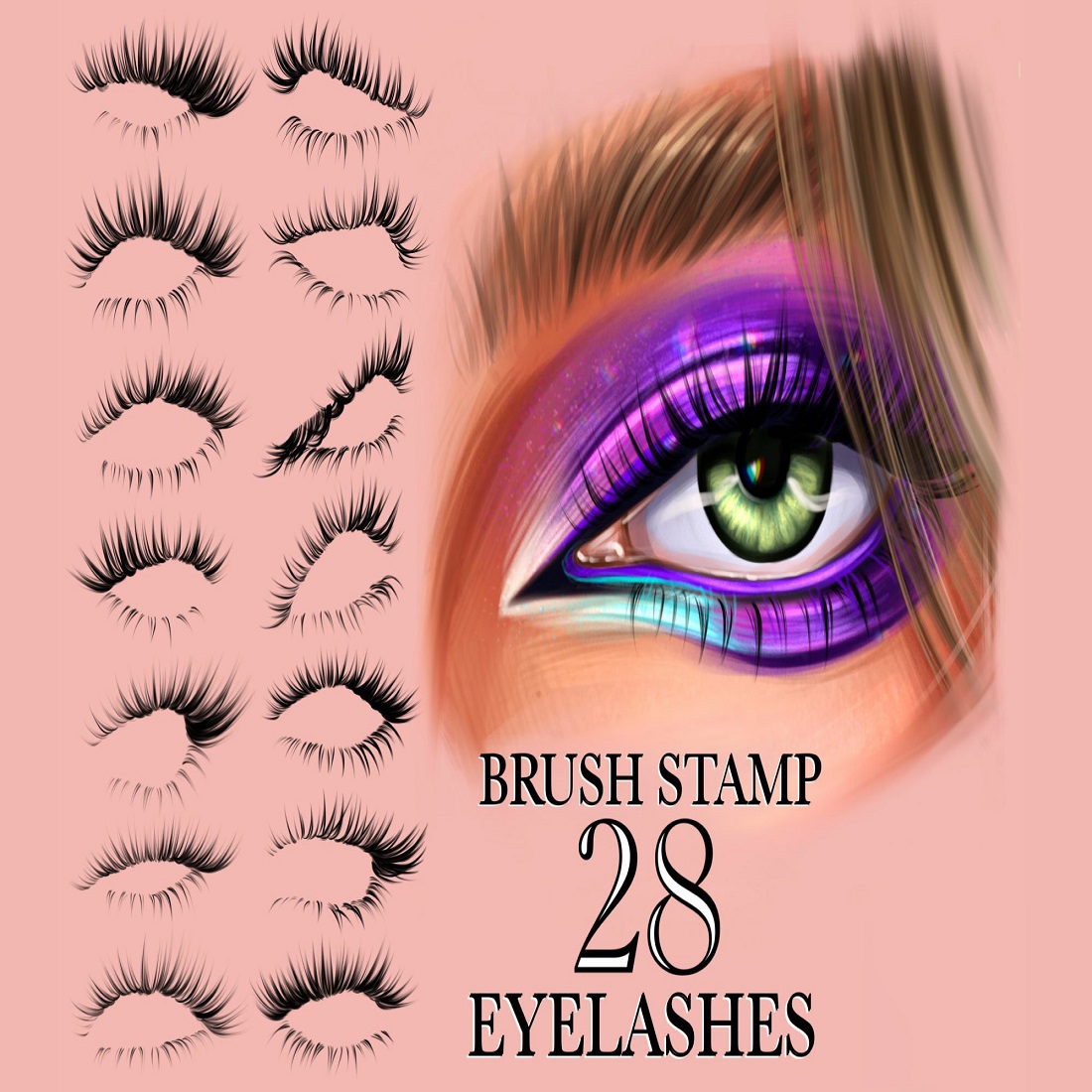 Procreate-eyelashes-brushes preview image.