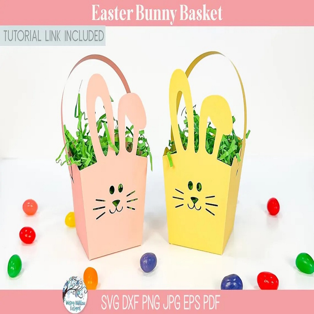 Easter Bunny Basket SVG cover image.