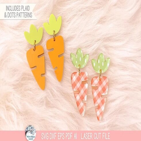 Easter Carrot Earring SVG File for Laser Cutter cover image.