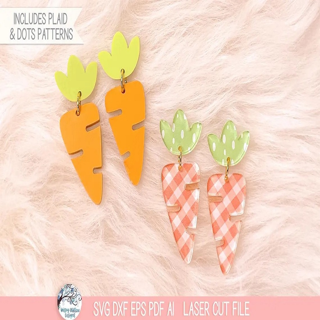 Easter Carrot Earring SVG File for Laser Cutter cover image.