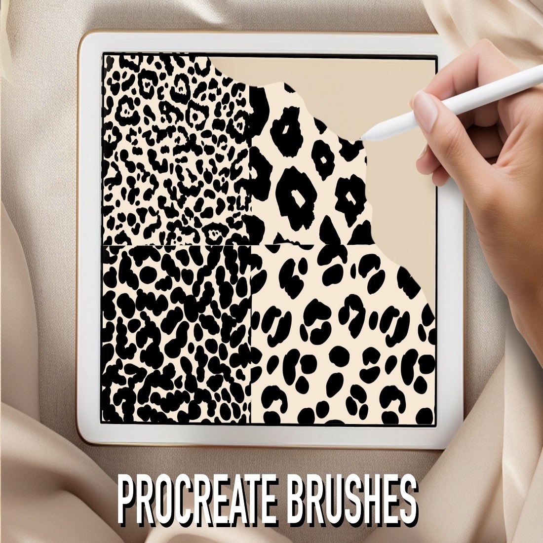 Animal print Procreate brush leopard preview image.