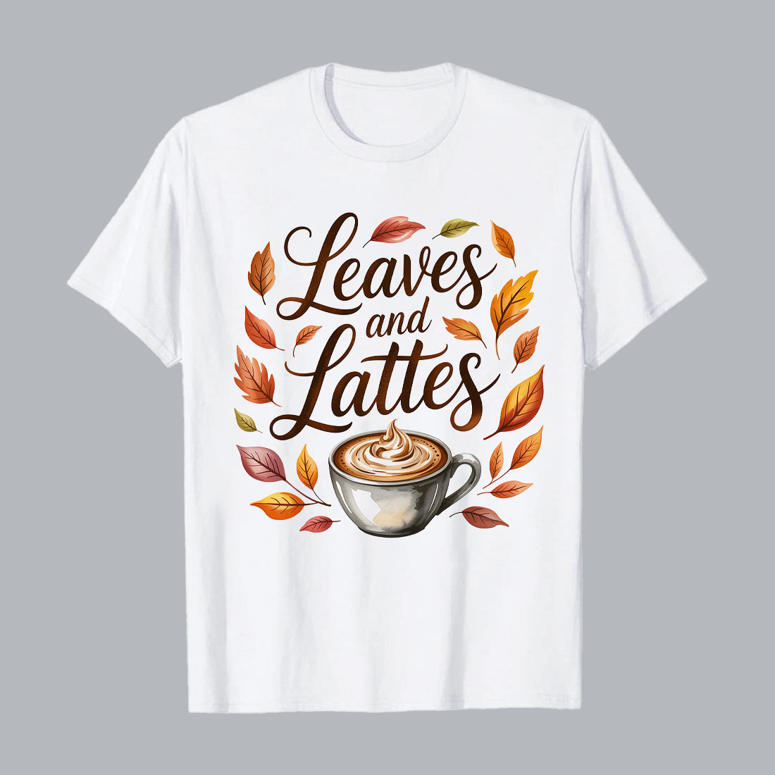 autumn leaves and coffee drink latte image 605
