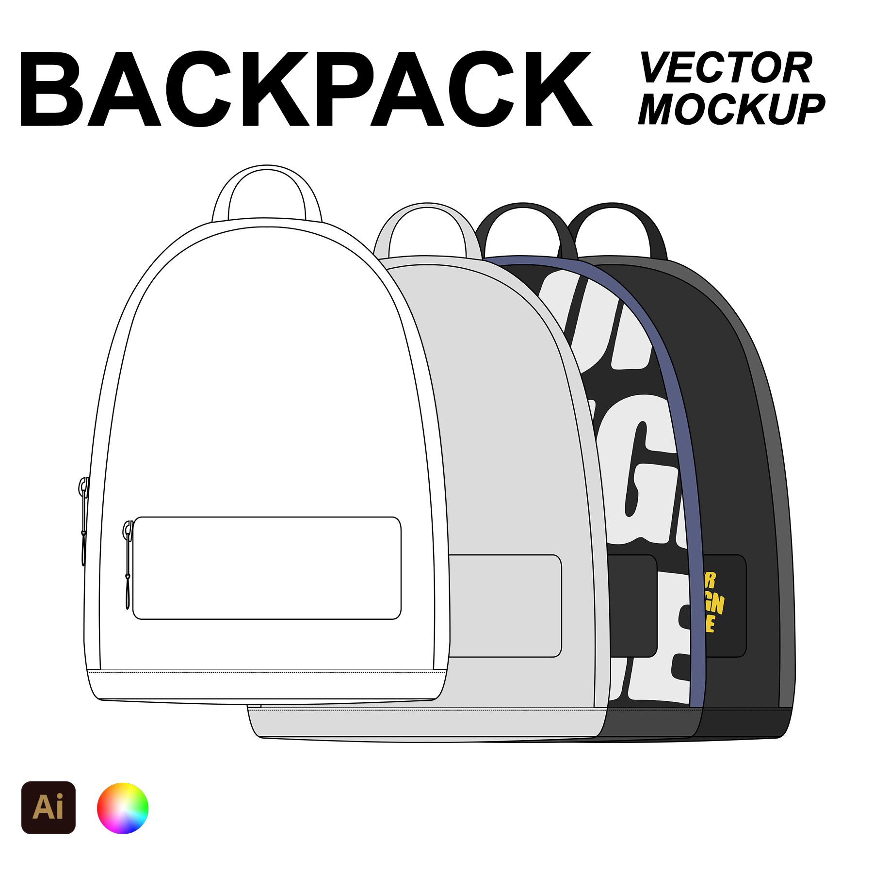 Backpack Vector Flat Mockup cover image.