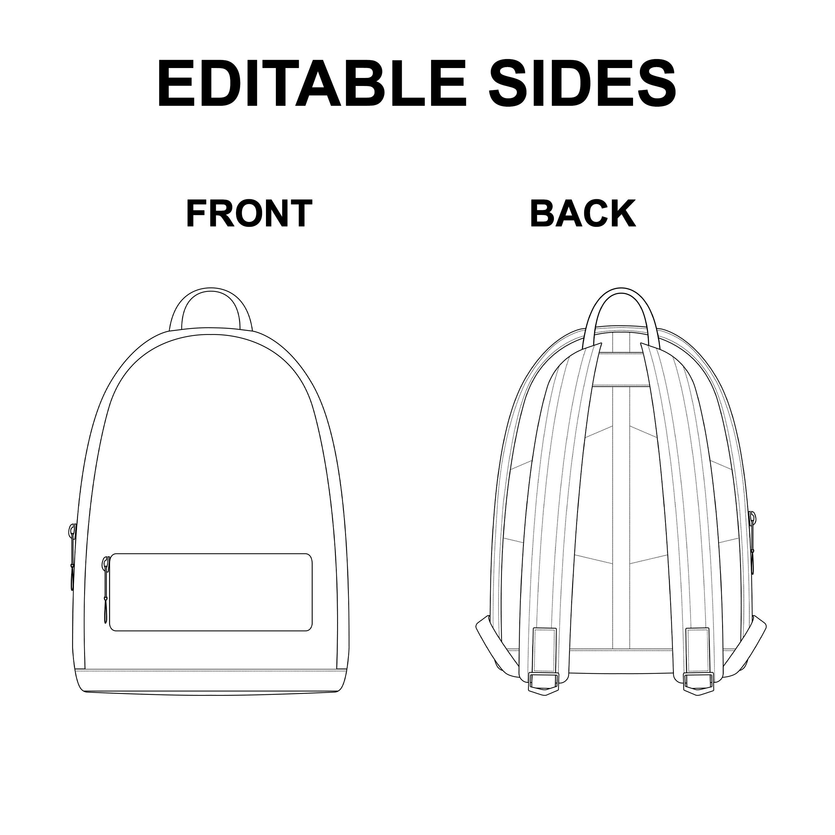 Backpack Vector Flat Mockup preview image.