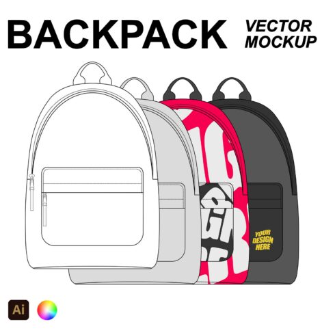 Backpack Vector Template Mockup cover image.