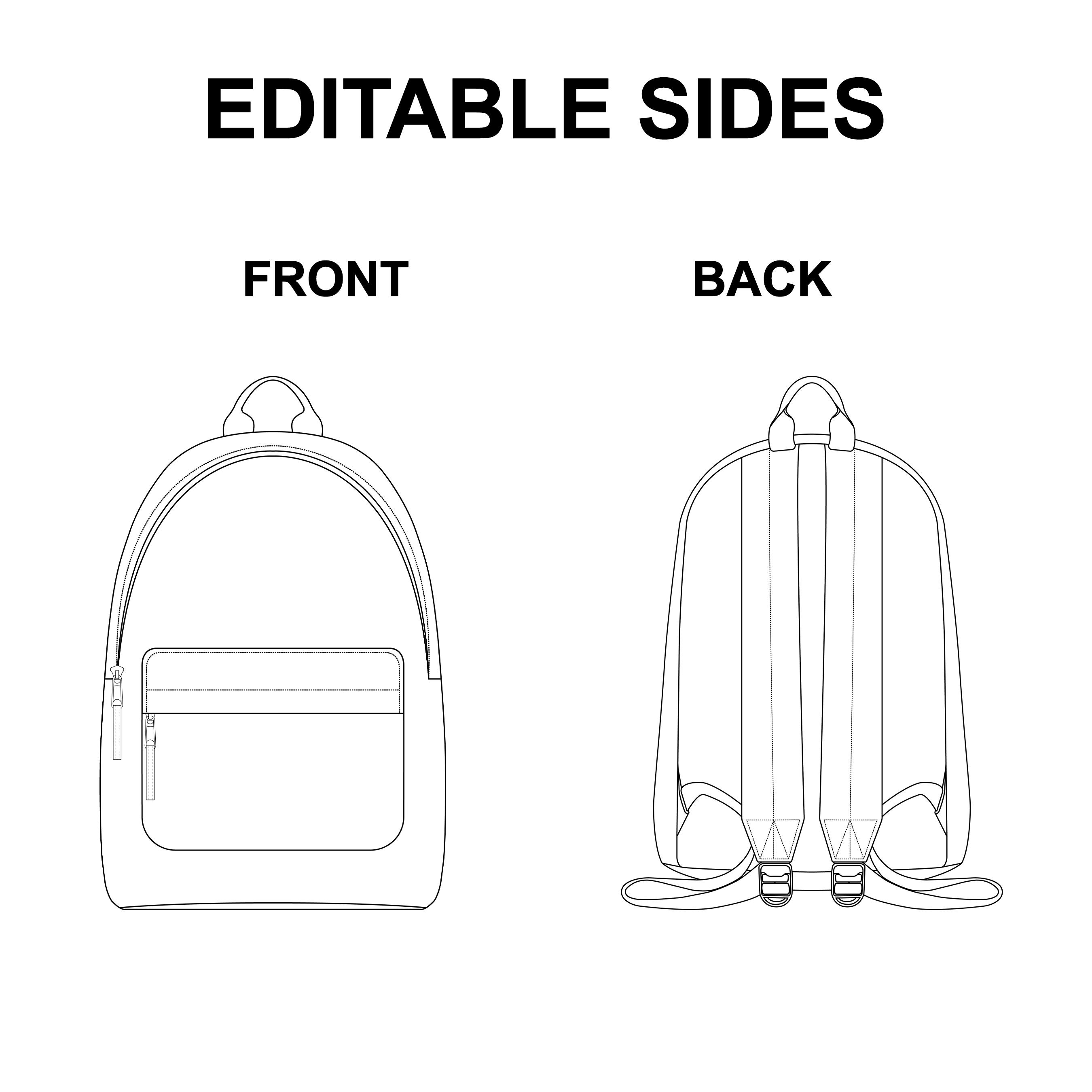 Backpack Vector Template Mockup preview image.