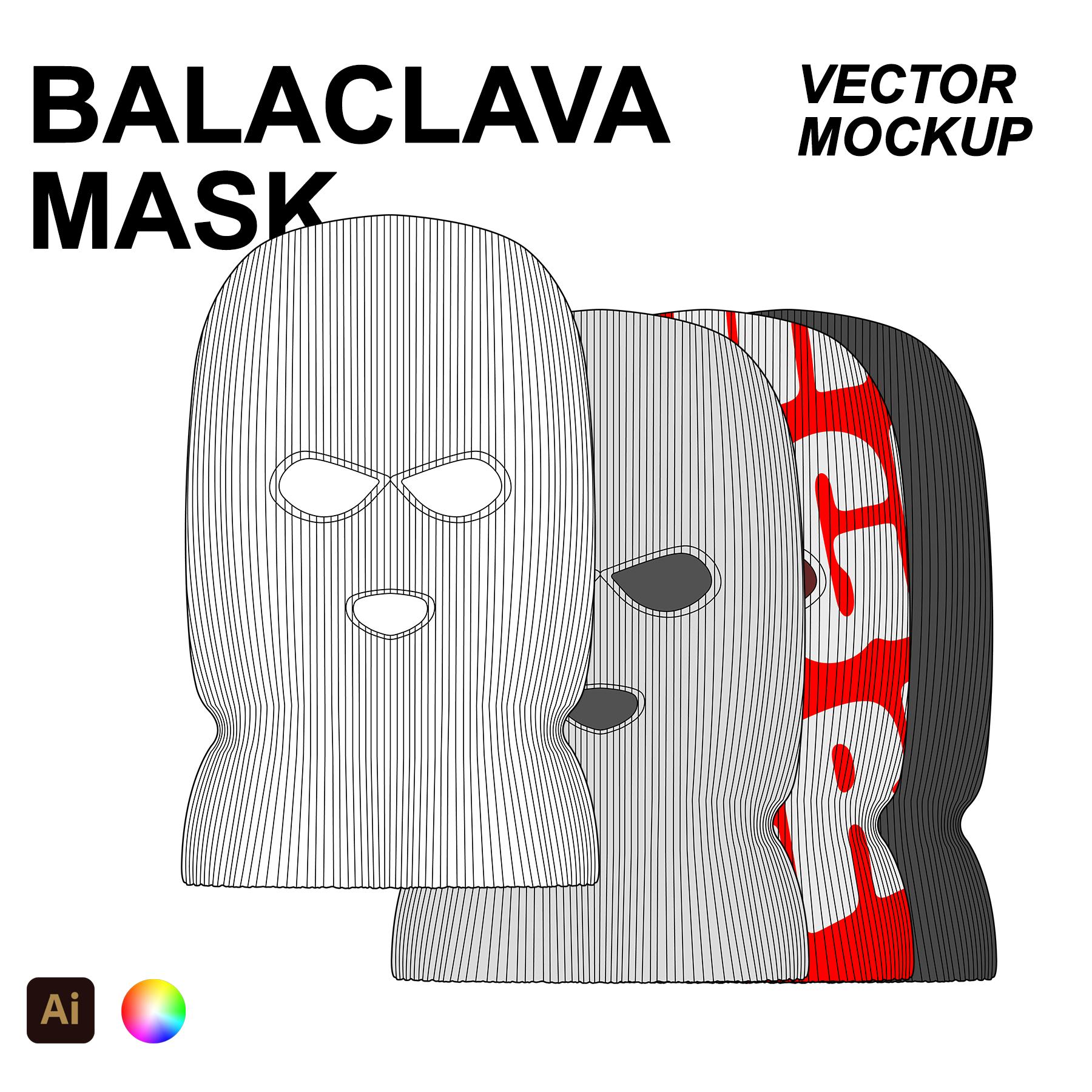 Balaclava Mask Vector Flat Mockup cover image.