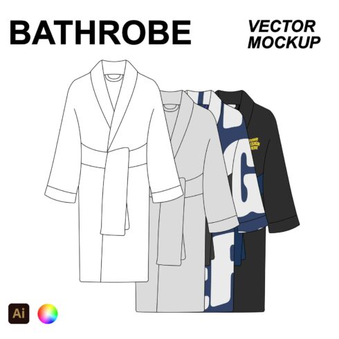 Bathrobe Tech Pack Flat Mockup cover image.