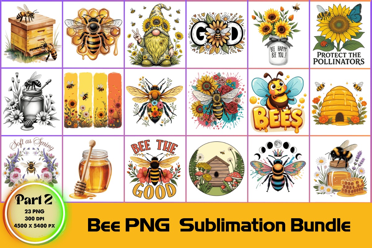 bee png sublimation bundle bundl 681