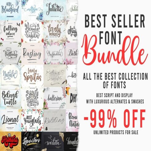 Best Seller Font Bundle cover image.