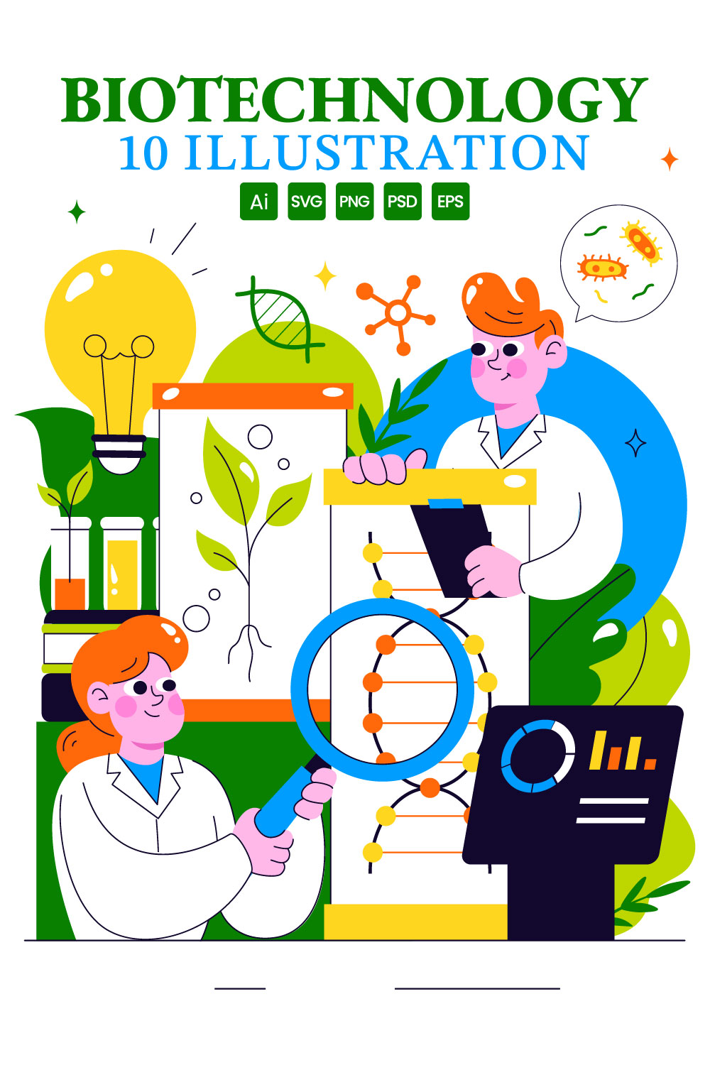 10 Biotechnology Innovation Illustration pinterest preview image.