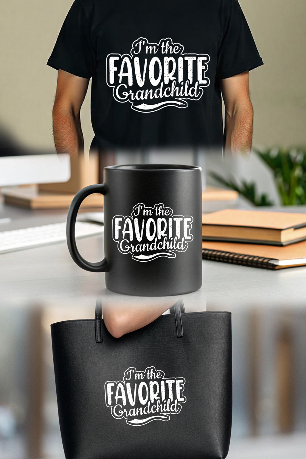Cute i'm the favorite grandchild saying perfect for grandkid apparel Graphic design pinterest preview image.