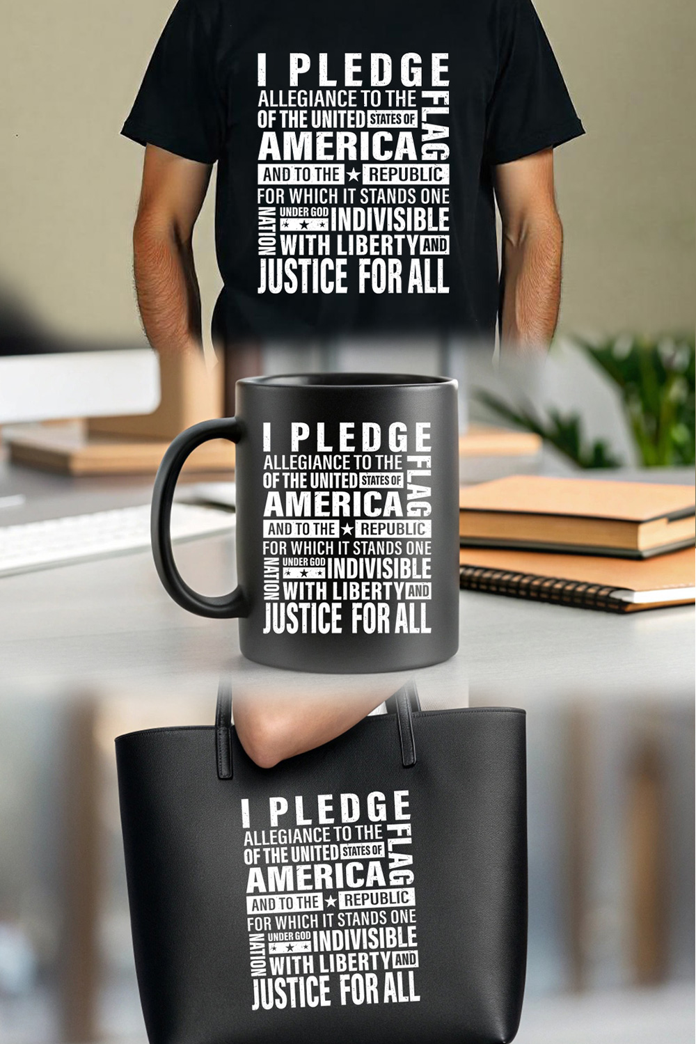 patriotic American pledge of allegiance typography design for t-shirts and mugs graphic design pinterest preview image.
