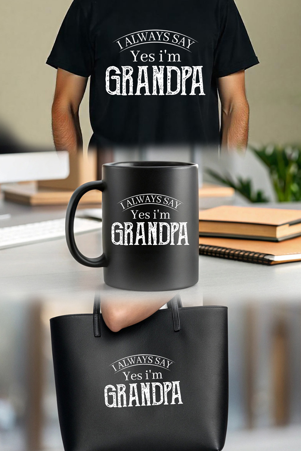 distressed style grandpa typography for gifts and apparel Graphic Design pinterest preview image.