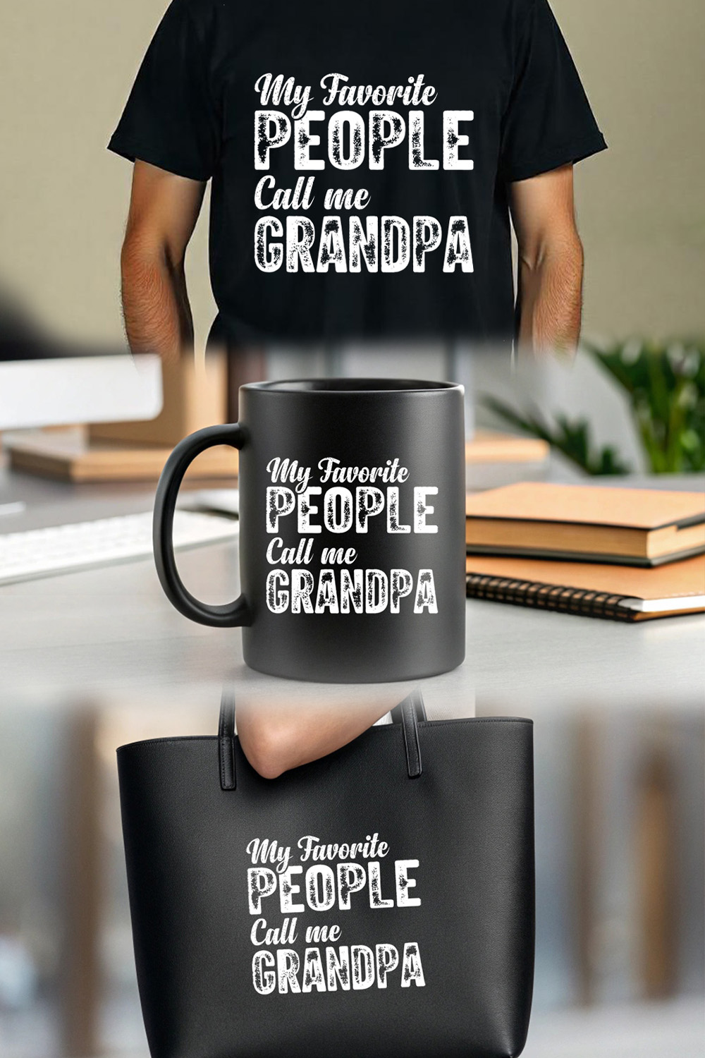Distressed vintage typography for grandpa gift apparel and merchandise Graphic design pinterest preview image.