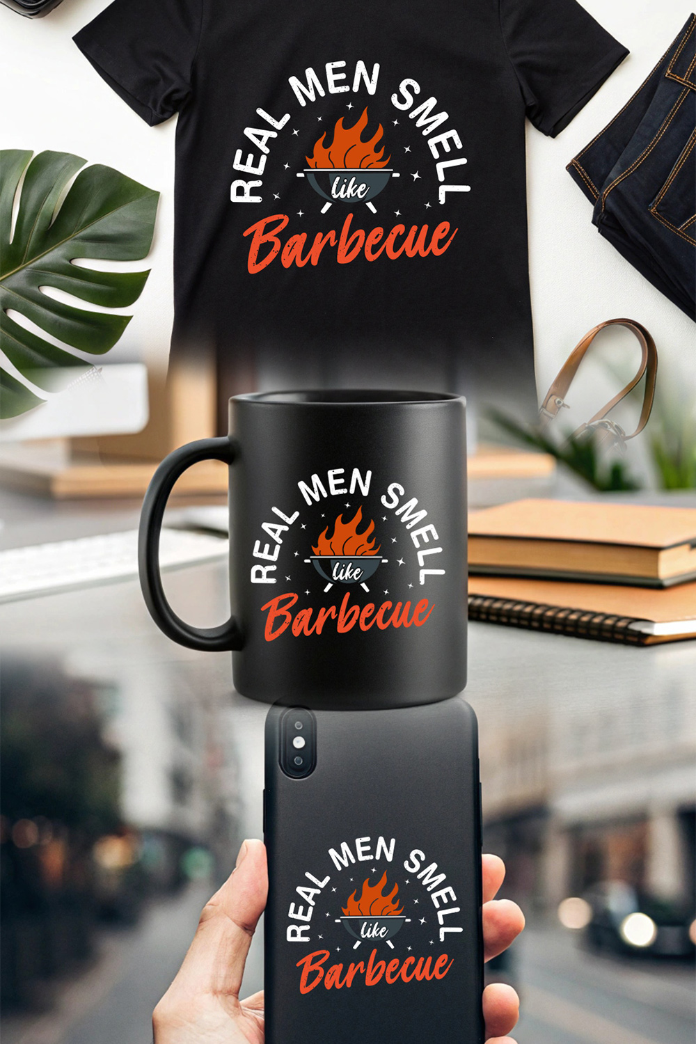 BBQ fire pit design with humorous text – perfect for barbecue lovers and postmasters Bbq graphic design pinterest preview image.