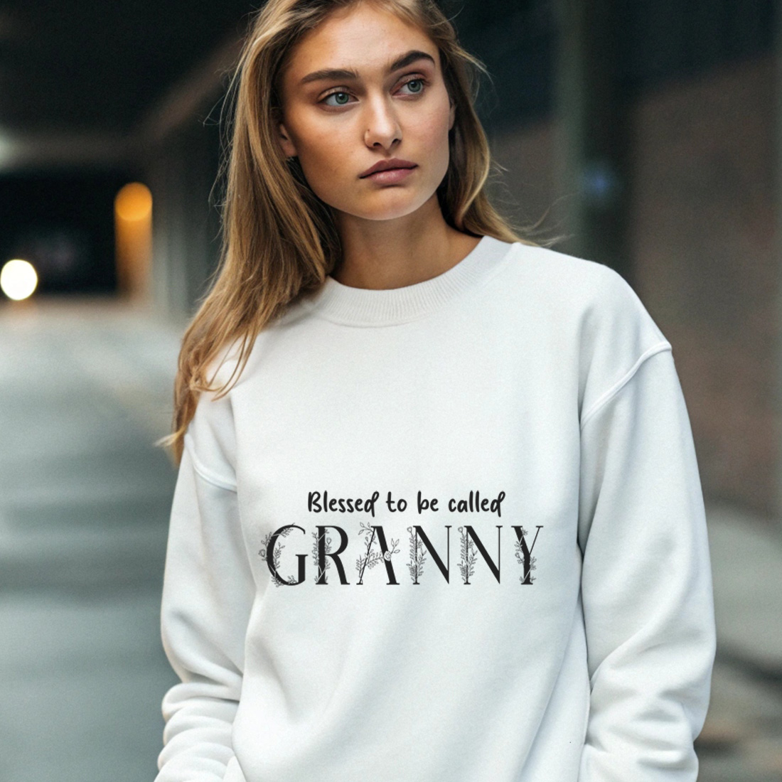 blessed to be called granny, floral quote design for t-shirts, mugs, and home decor, cool grandma gifts Graphic design preview image.