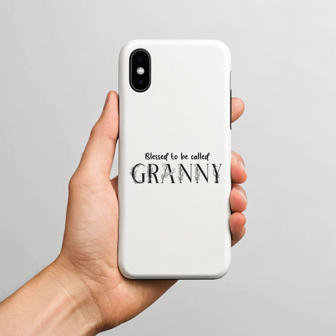 blessed to be called granny floral quote design for t shirts mugs and home decor cool grandma gifts. graphic design. 7 with phone case mock up 467