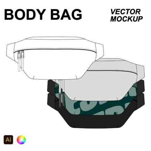 Body Bag Vector Flat Mockup cover image.