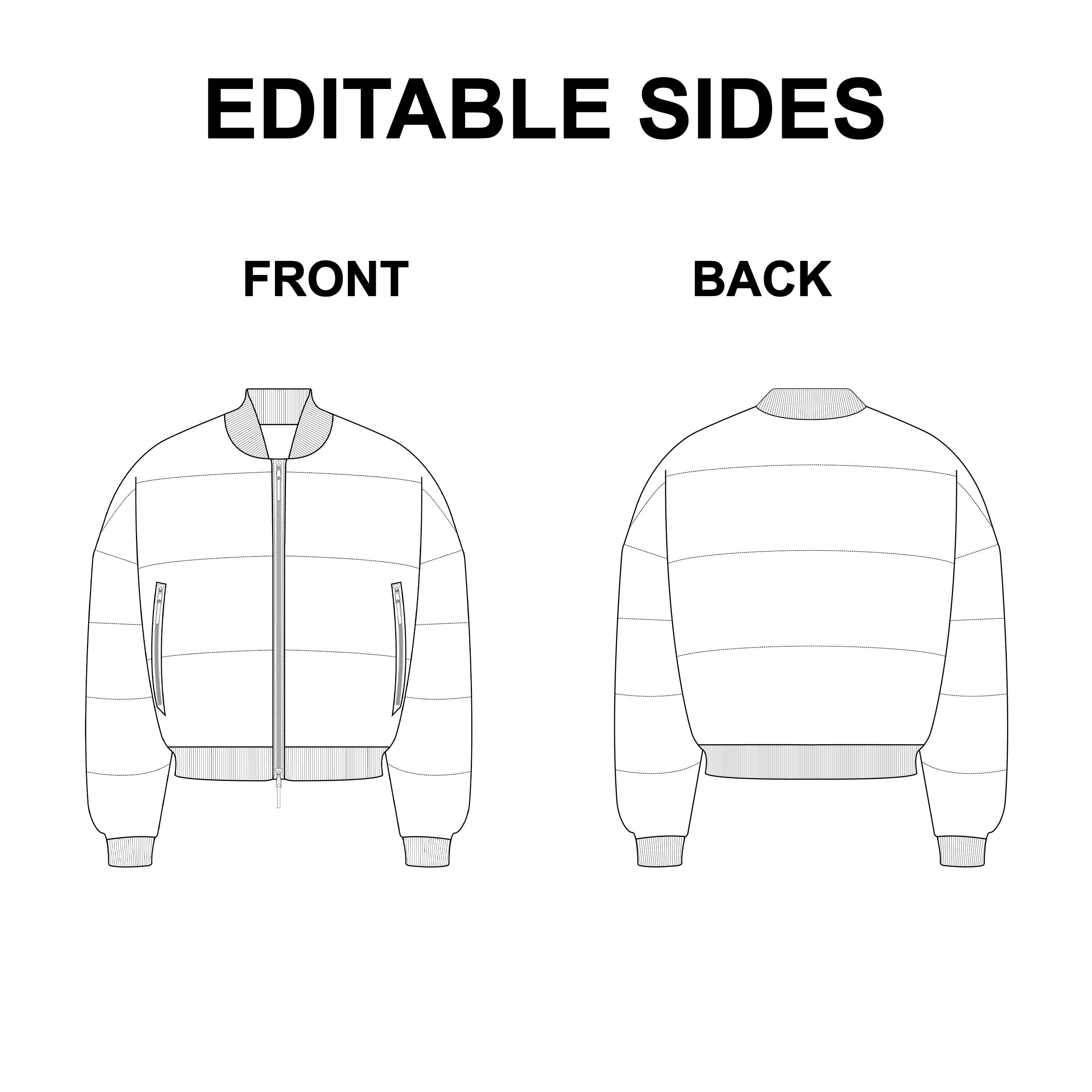 Bomber Jacket Fashion Flat Mockup preview image.
