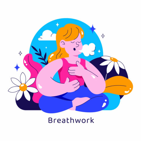 10 Peaceful Breathwork Session Illustration cover image.