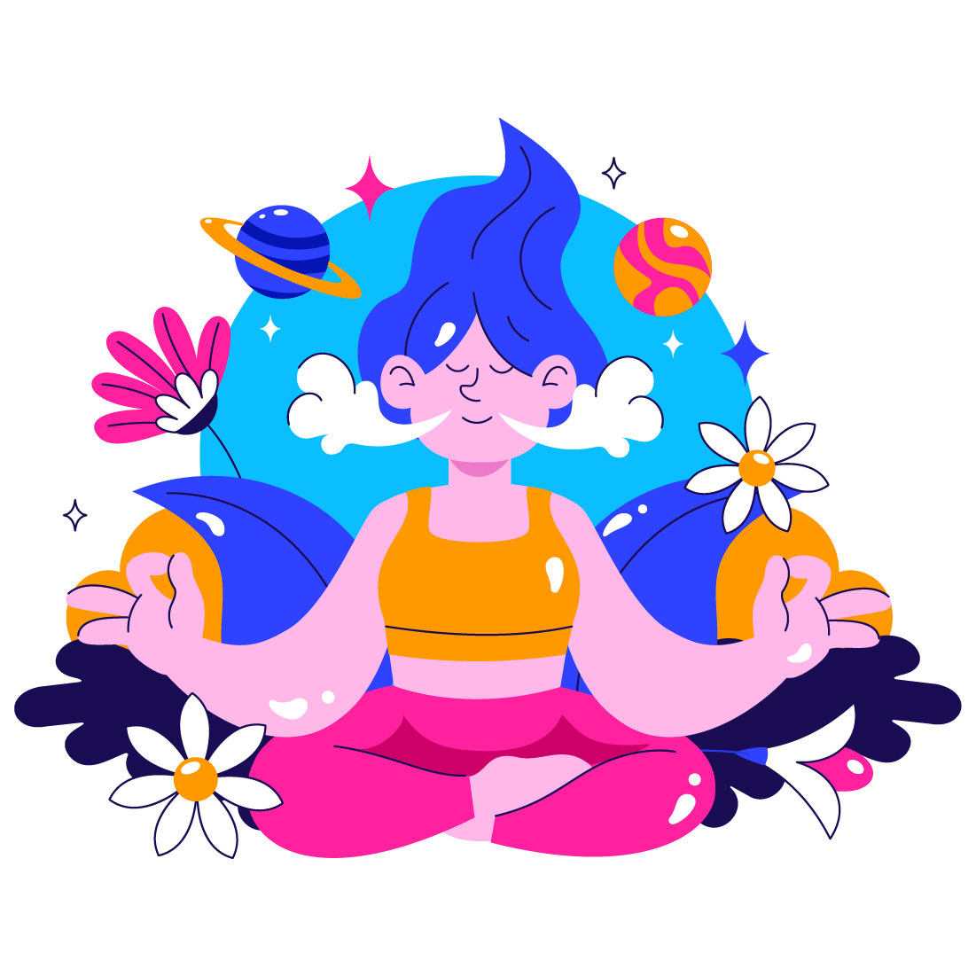 10 Peaceful Breathwork Session Illustration preview image.