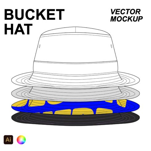 Bucket Hat Vector Mockup Template cover image.