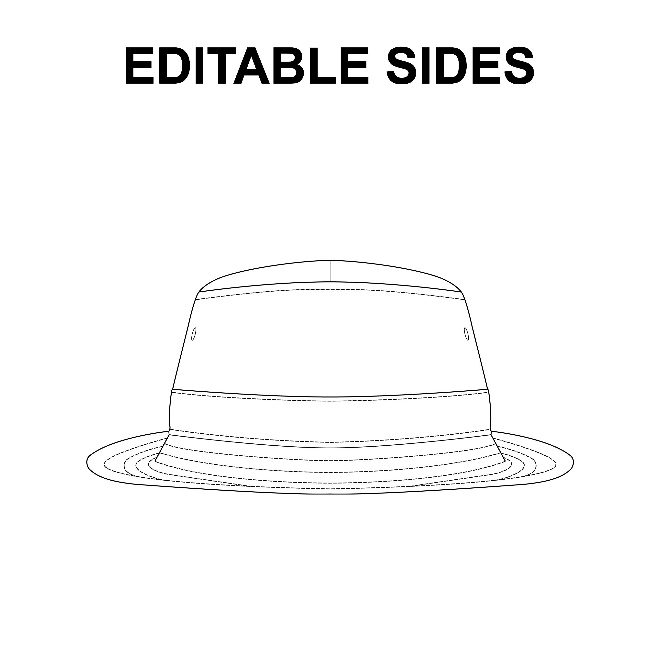 Bucket Hat Vector Mockup Template preview image.