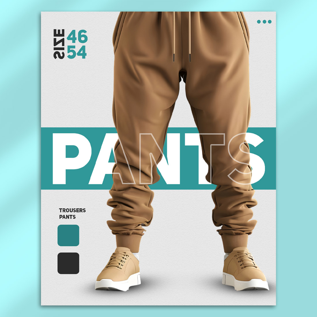 Urban Cargo Pants Instagram Post PSD Template preview image.