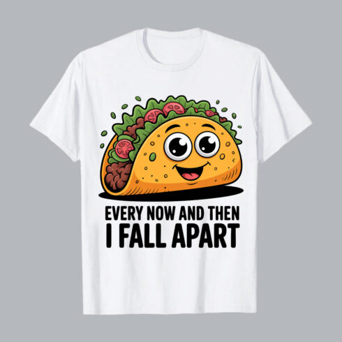 Cheerful taco with lettuce tomato and meat cartoon Cinco De Mayo PNG T shirt Design T shirt PNG File cover image.