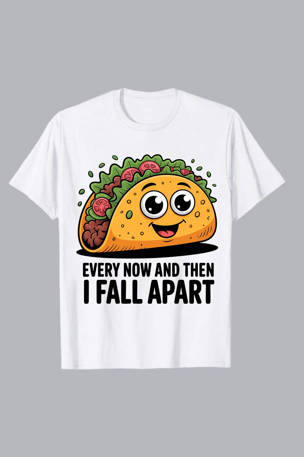 Cheerful taco with lettuce tomato and meat cartoon Cinco De Mayo PNG T shirt Design T shirt PNG File pinterest preview image.