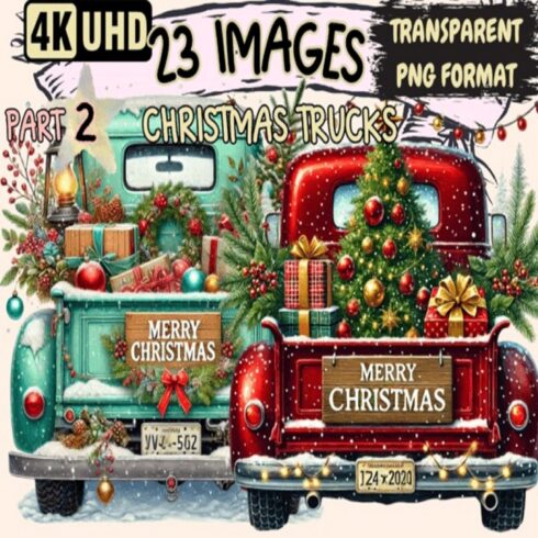 Christmas Trucks Clipart P2 cover image.
