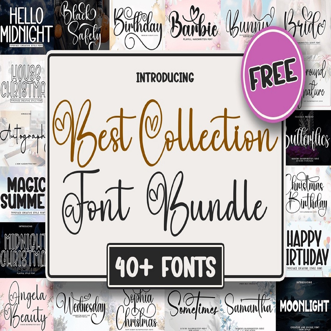 Best Collection Font Bundle preview image.