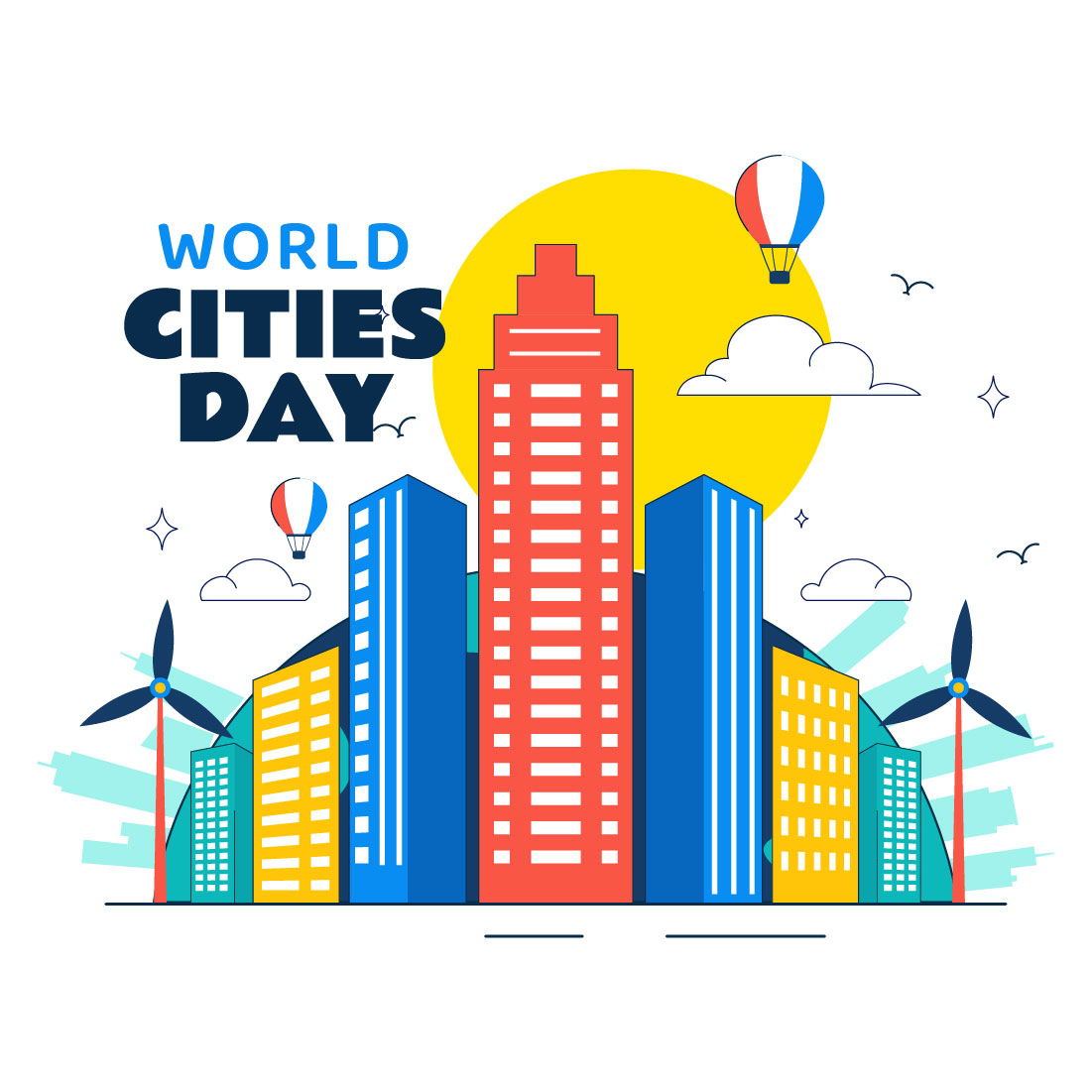 10 World Cities Day Illustration preview image.