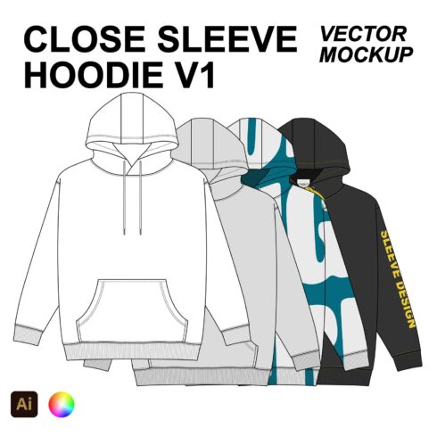 Hoodie Vector Flat Mockup Template cover image.