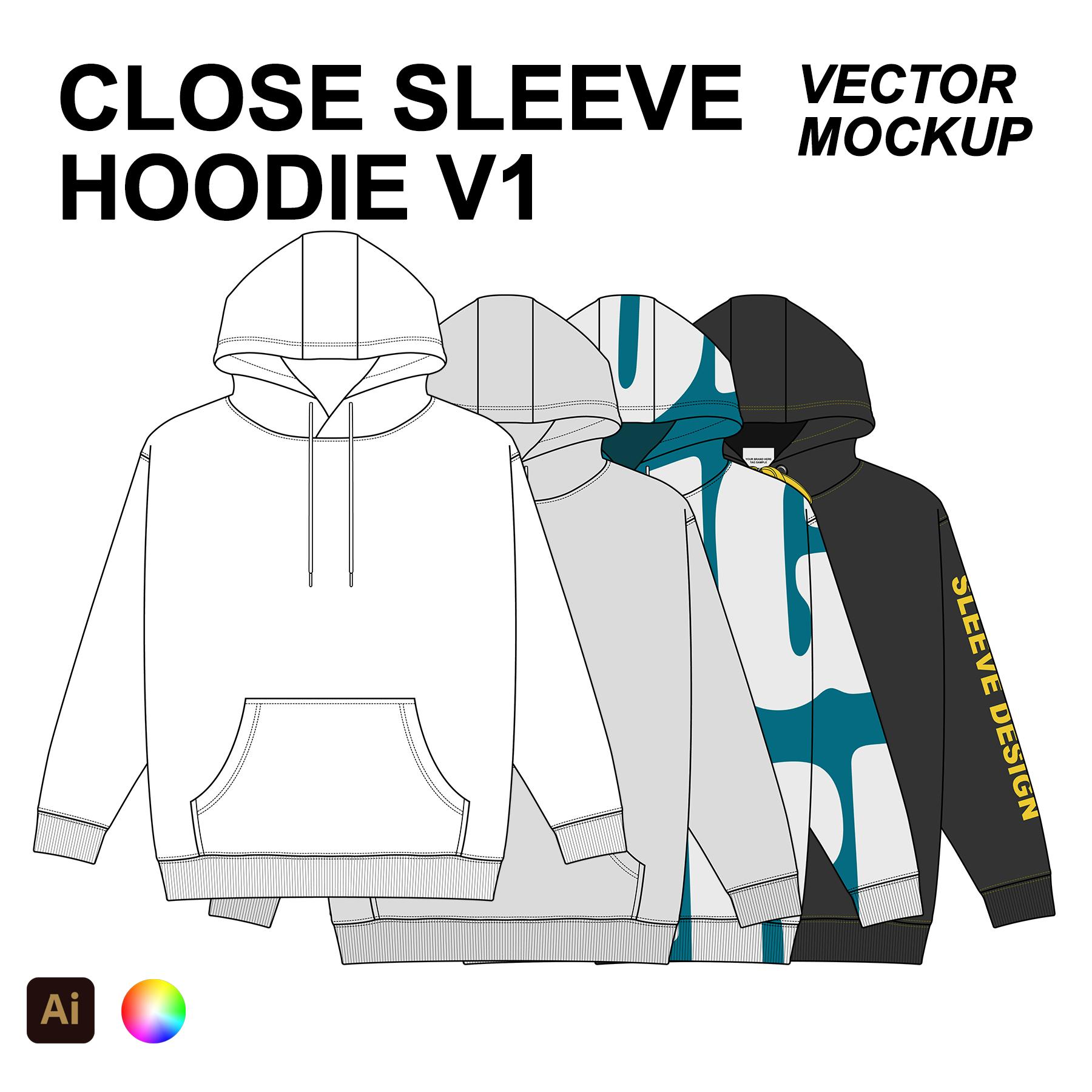 Hoodie Vector Flat Mockup Template cover image.